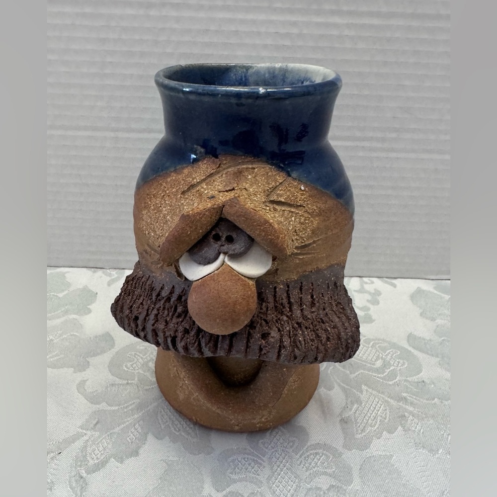 Ordinary People Vintage Face Mug United‎ Studio Pottery Mustache 3D Stoneware
